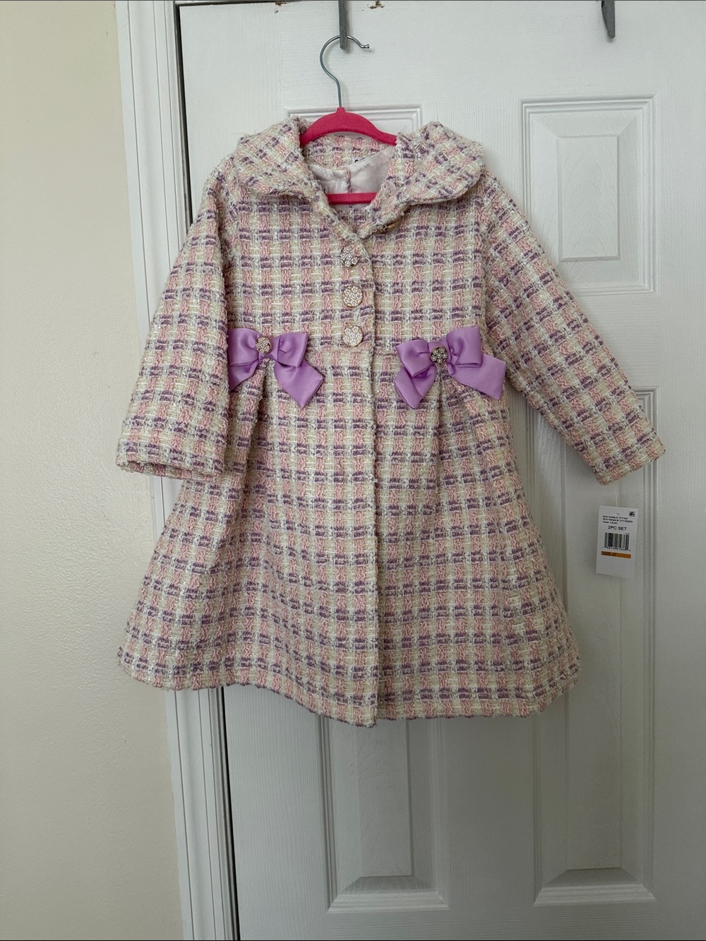 Blueberi Boulevard 2 piece tweed dress and jacket set